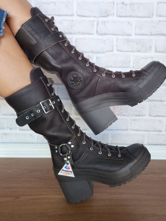 Converse Chuck 70 De Luxe Heel XXHi Buckles Heels 11.5 Women Boots Brown A15659C - Picture 3 of 8